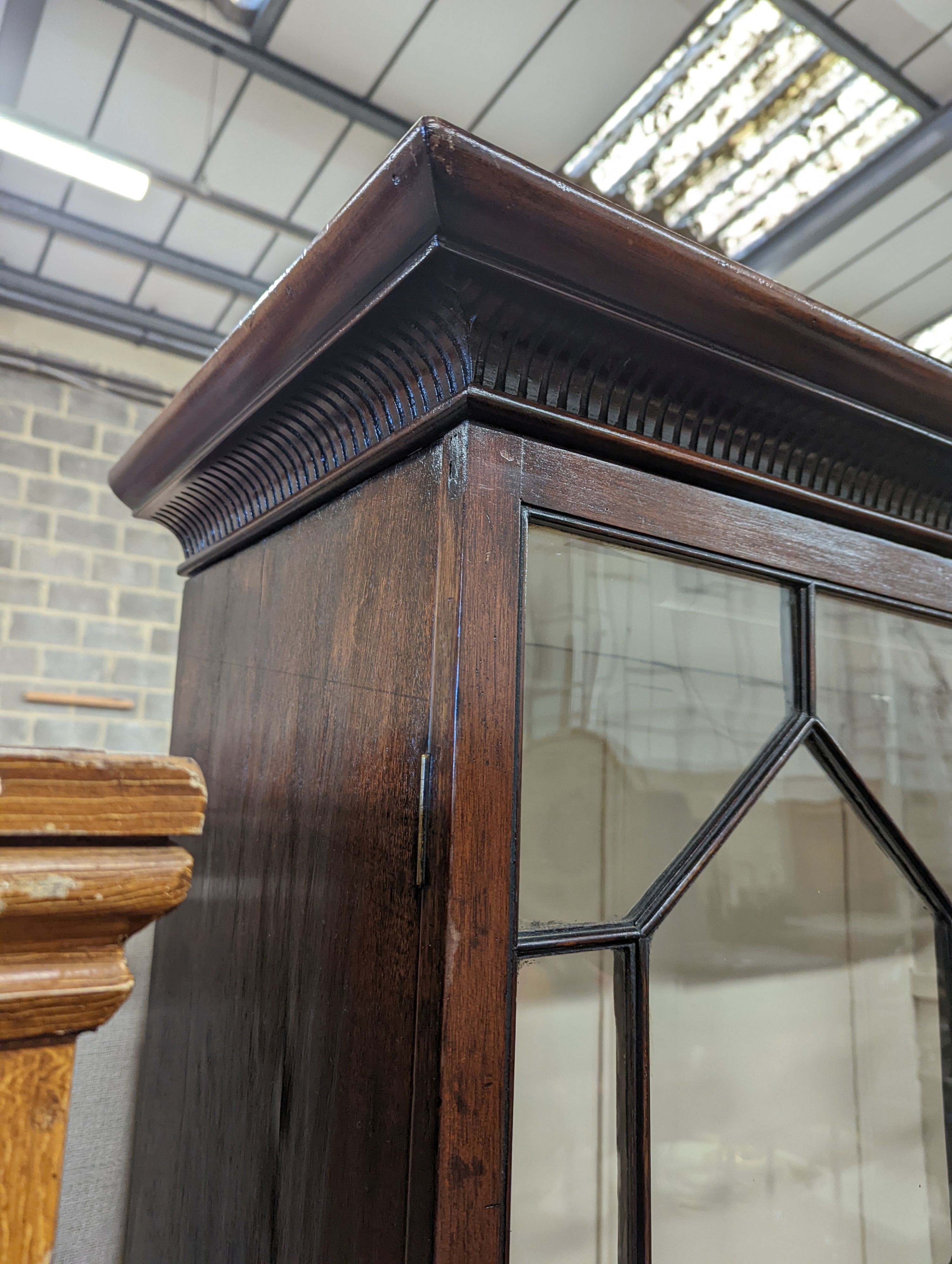 A George III mahogany secretaire bookcase, length 101cm, depth 50cm, height 203cm